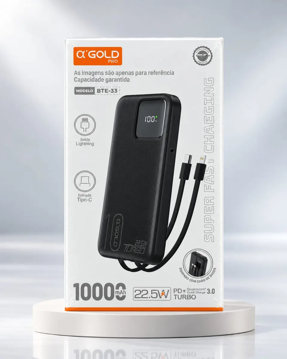 Power Bank 10.000 mAh · Preto