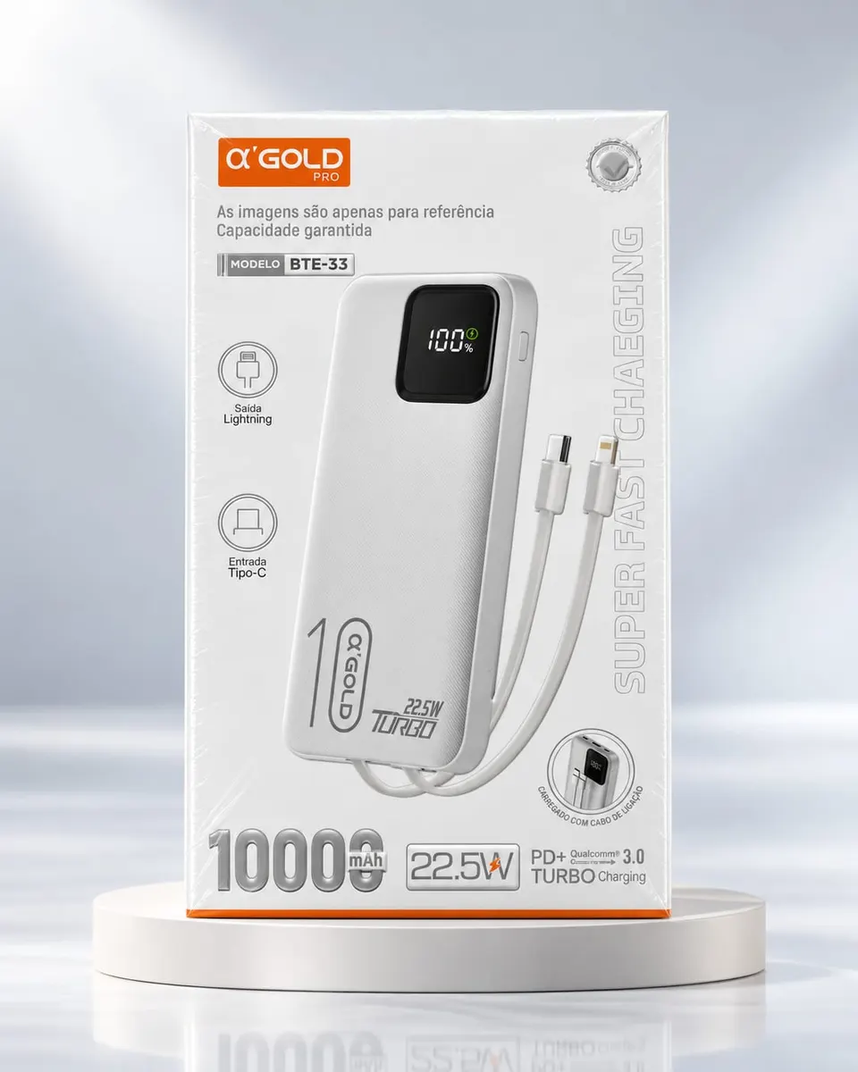 Power Bank 10.000 mAh · Branco
